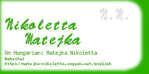 nikoletta matejka business card